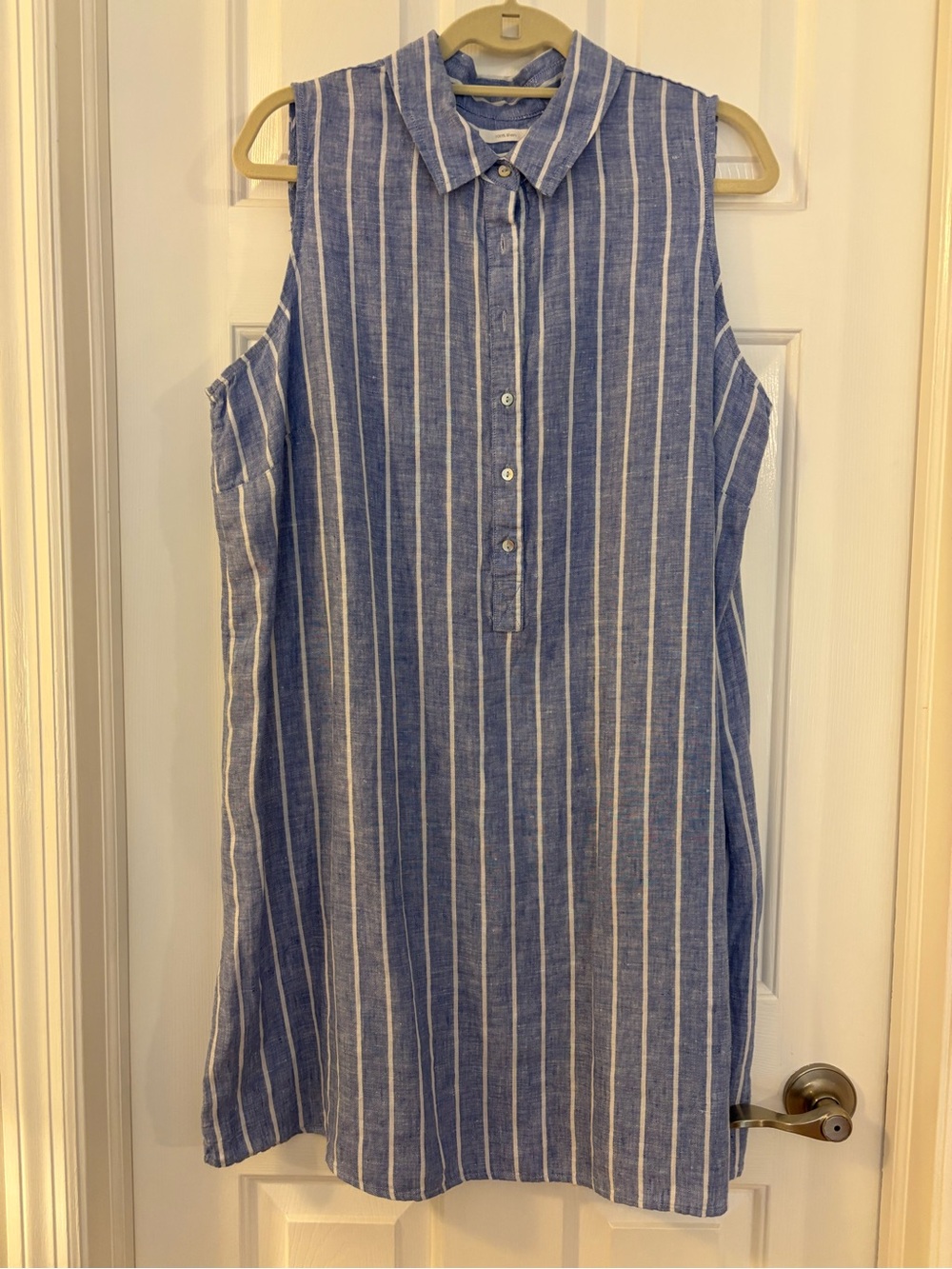 C&C California Blue & White Striped Linen Button Shirt